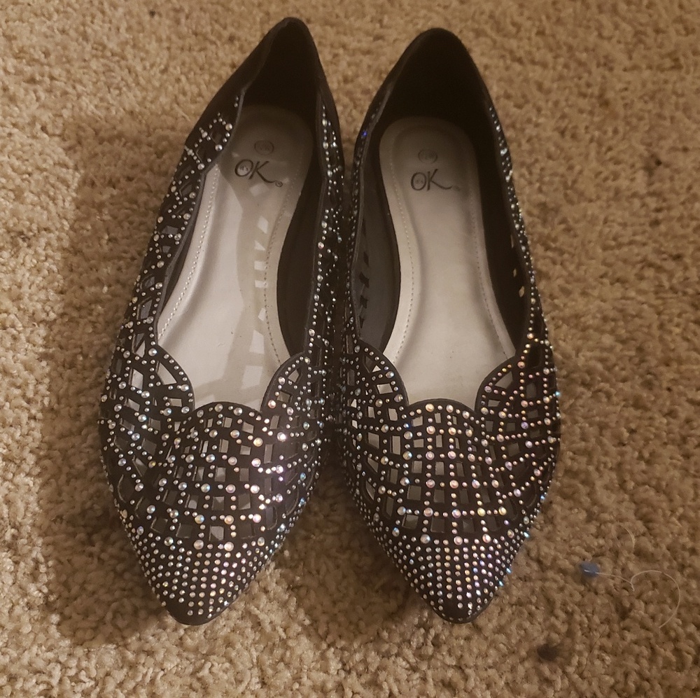 Sparkle black flats